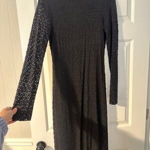Sanctuary Black Long Sleeve Lace Dress